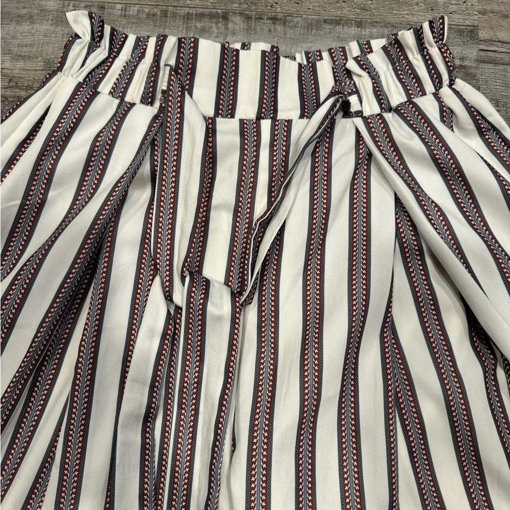 Silk wide leg split hem pant